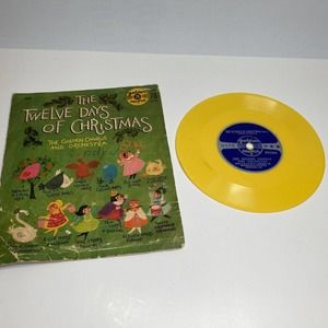 Vintage "The Twelve Days Of Christmas" 78 RPM Yellow Golden Records